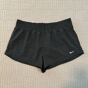 Nike Shorts Women XL Black One Dri-Fit Mid Rise 3" Brief Lined‎ Workout Gym Run